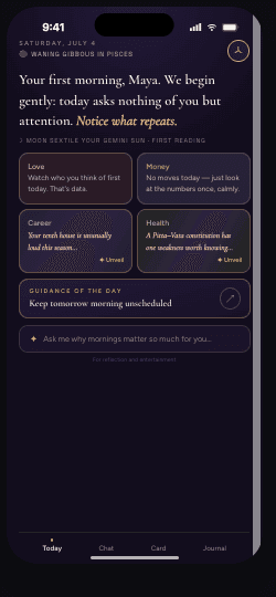 Orvela daily reading screen